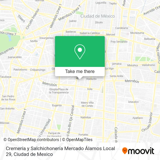 Cremería y Salchichonería Mercado Álamos Local 29 map