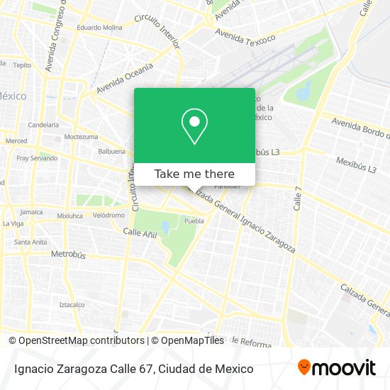 Ignacio Zaragoza Calle 67 map