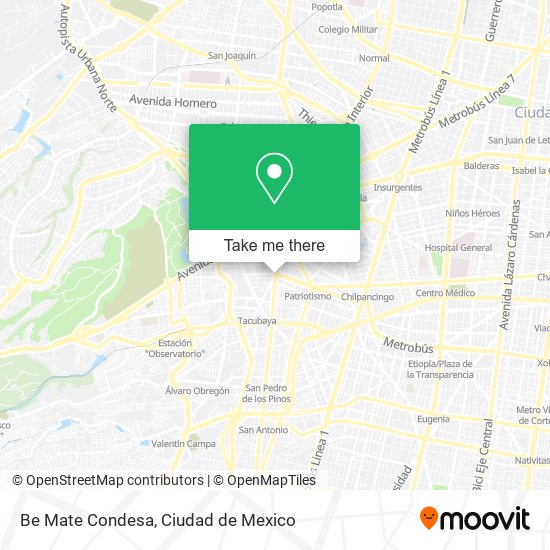 Mapa de Be Mate Condesa