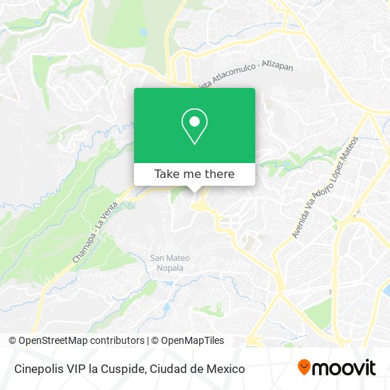 Cinepolis VIP la Cuspide map