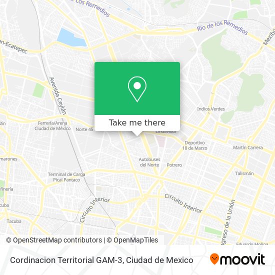 Cordinacion Territorial GAM-3 map