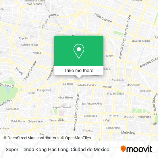 Mapa de Super Tienda Kong Hac Long