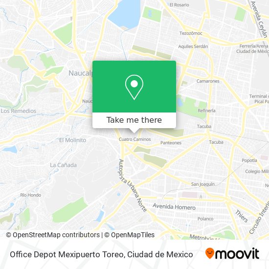 Office Depot Mexipuerto Toreo map
