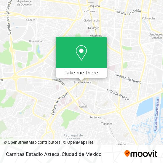 Carnitas Estadio Azteca map