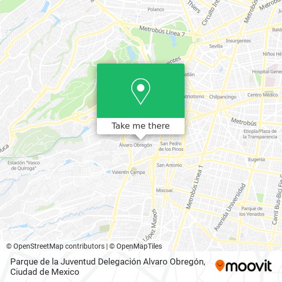 Parque de la Juventud Delegación Alvaro Obregón map