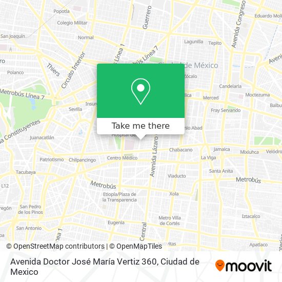 Avenida Doctor José María Vertiz 360 map