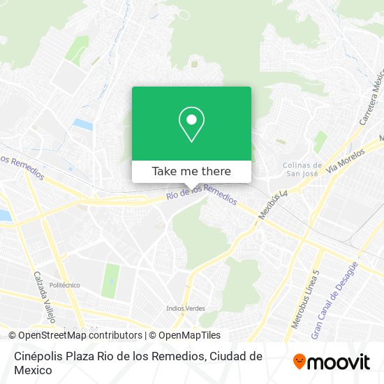 Cinépolis Plaza Rio de los Remedios map