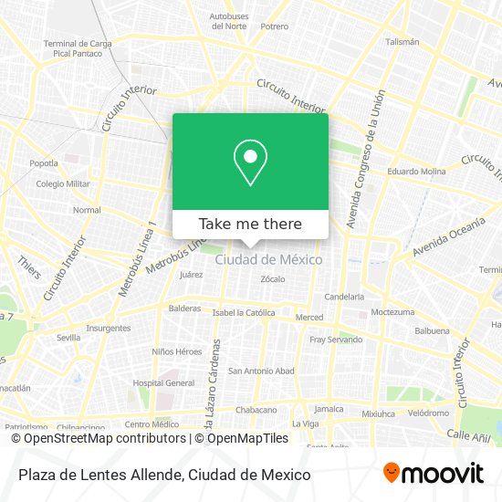 Plaza de Lentes Allende map