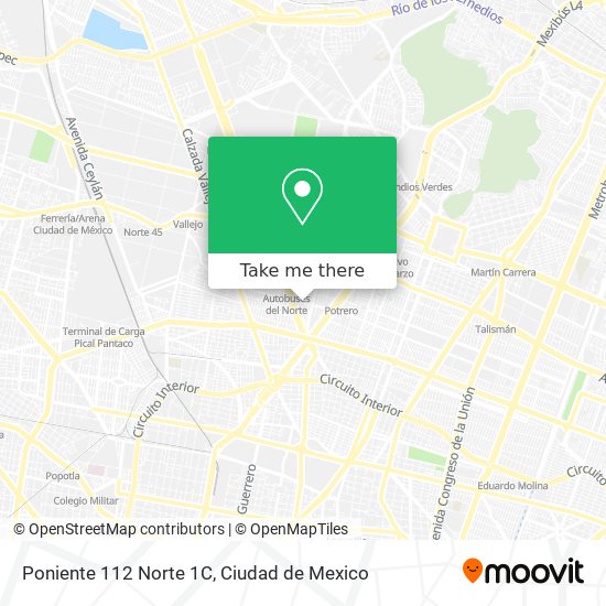 Mapa de Poniente 112 Norte 1C