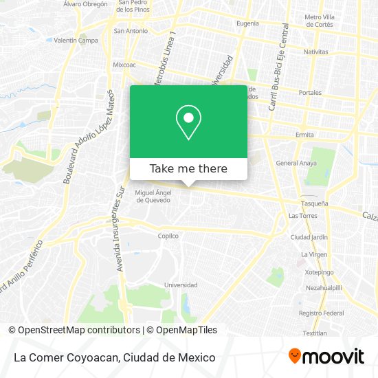 Mapa de La Comer Coyoacan