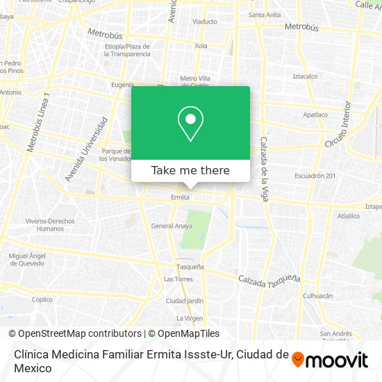 Clínica Medicina Familiar Ermita Issste-Ur map