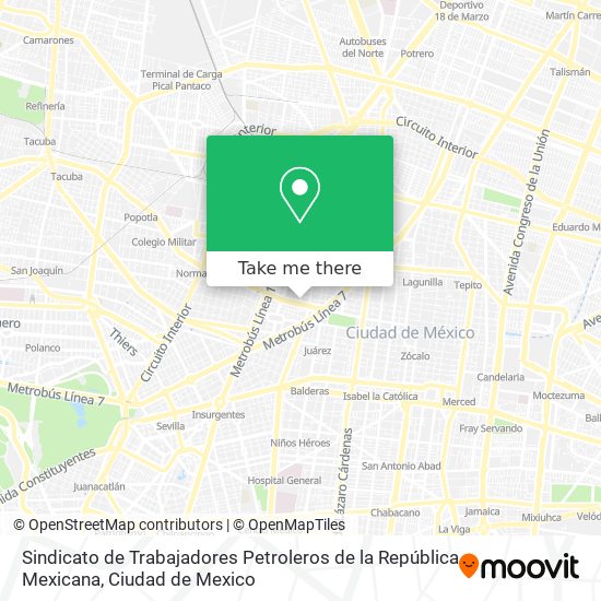 Sindicato de Trabajadores Petroleros de la República Mexicana map