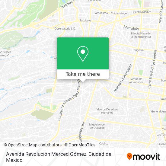 Mapa de Avenida Revolución Merced Gómez
