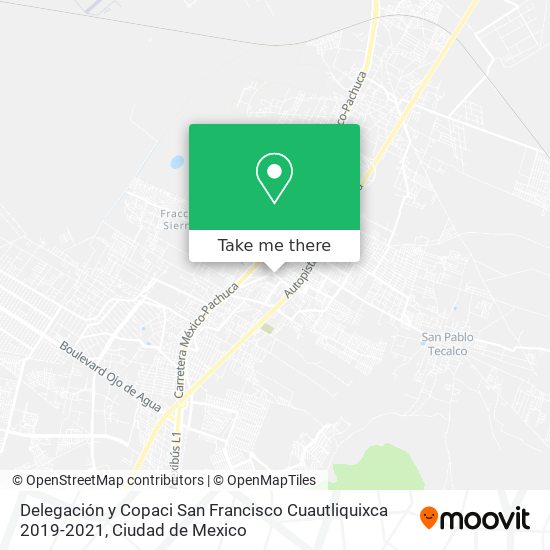 Delegación y Copaci San Francisco Cuautliquixca 2019-2021 map