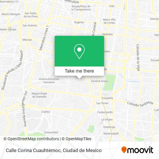 Mapa de Calle Corina Cuauhtémoc