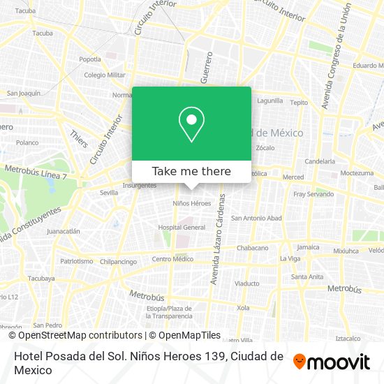 Hotel Posada del Sol. Niños Heroes 139 map