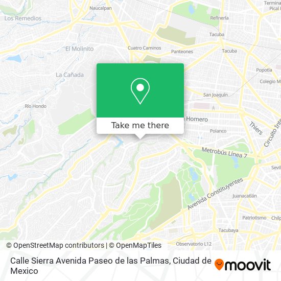 Mapa de Calle Sierra Avenida Paseo de las Palmas