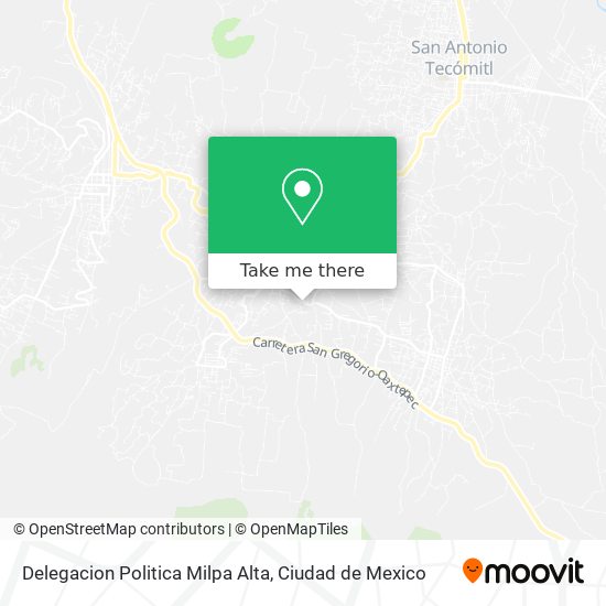 Delegacion Politica Milpa Alta map