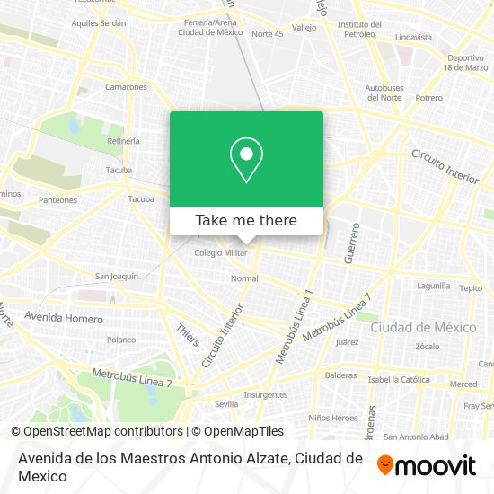 Avenida de los Maestros Antonio Alzate map