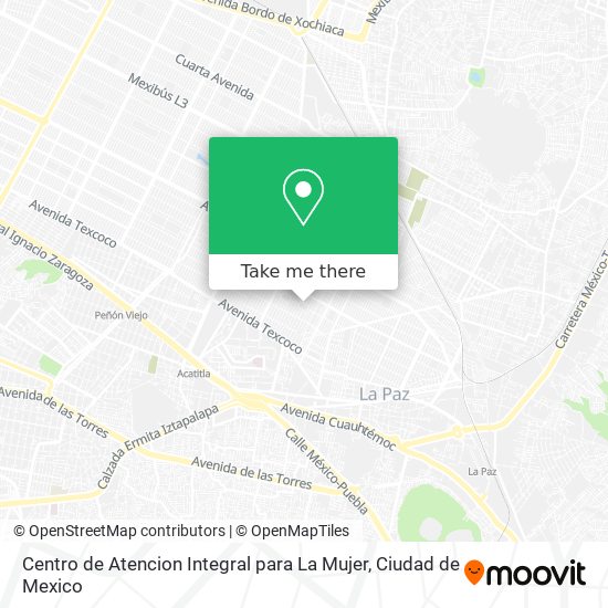 Mapa de Centro de Atencion Integral para La Mujer