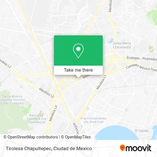 Tirolesa Chapultepec map