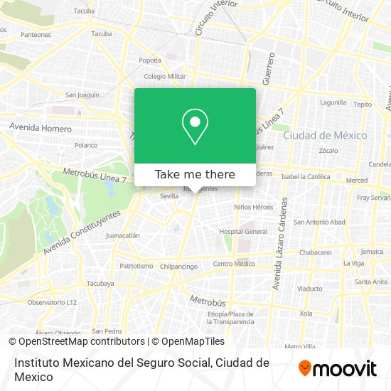 Mapa de Instituto Mexicano del Seguro Social