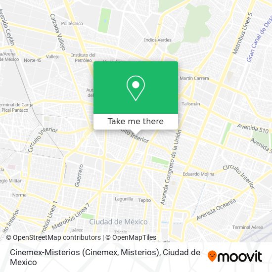 Cinemex-Misterios (Cinemex, Misterios) map