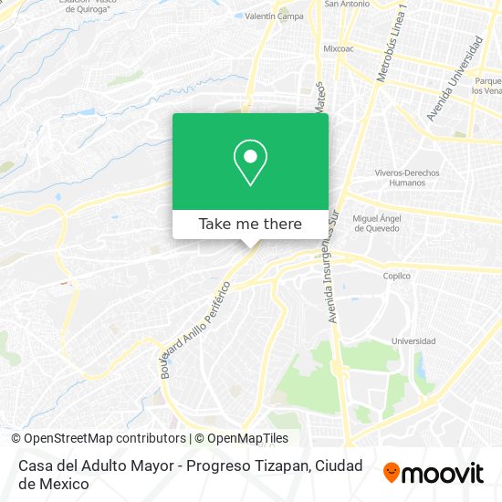 Casa del Adulto Mayor - Progreso Tizapan map