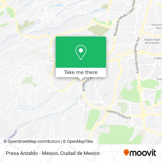 Mapa de Presa Anzaldo - México