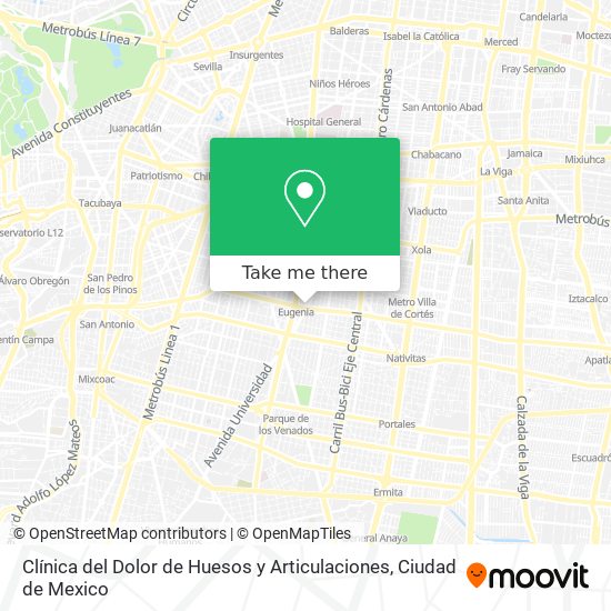 Clínica del Dolor de Huesos y Articulaciones map