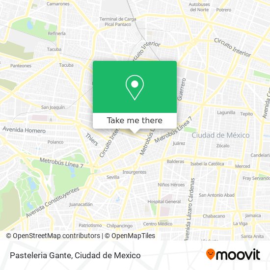 Pasteleria Gante map