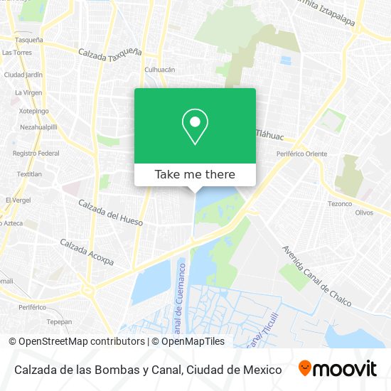 Calzada de las Bombas y Canal map