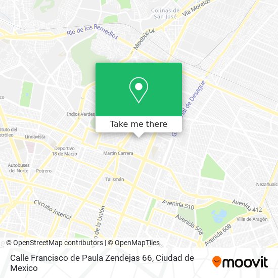 Mapa de Calle Francisco de Paula Zendejas 66