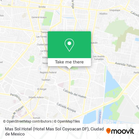 Mas Sol Hotel (Hotel Mas Sol Coyoacan DF) map