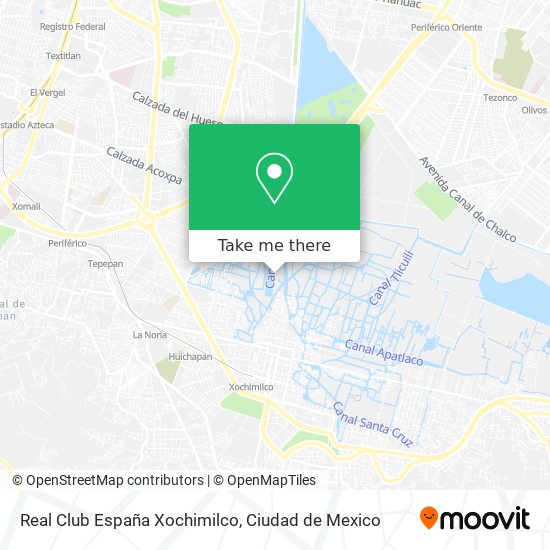 How to get to Real Club España Xochimilco in Coyoacán by Bus?