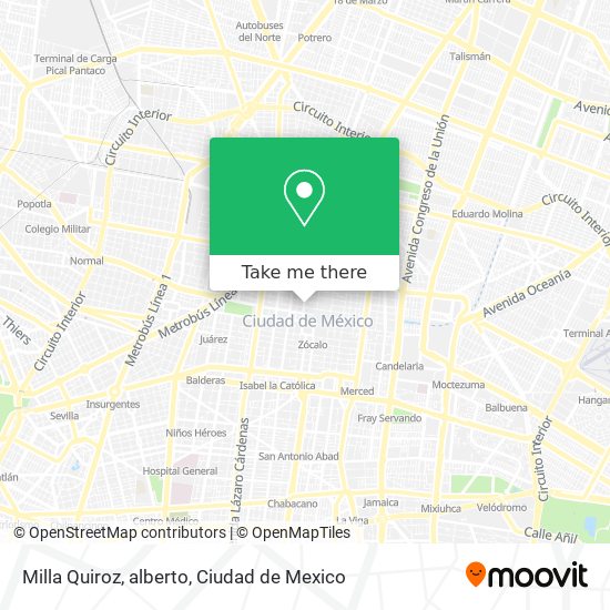 Milla Quiroz, alberto map