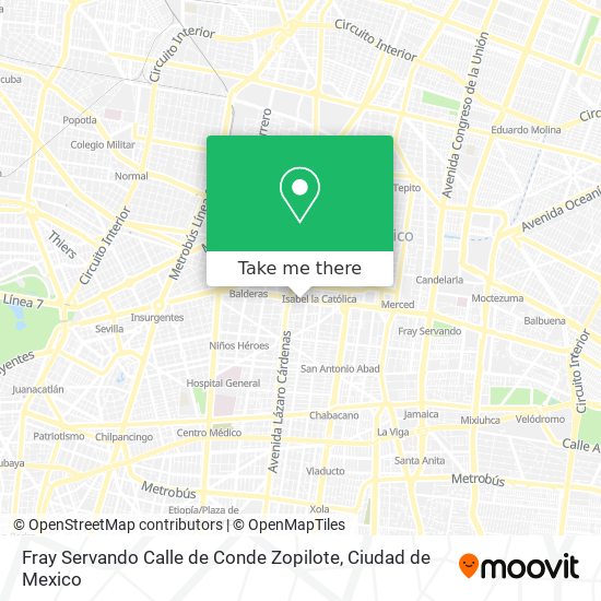 Fray Servando Calle de Conde Zopilote map