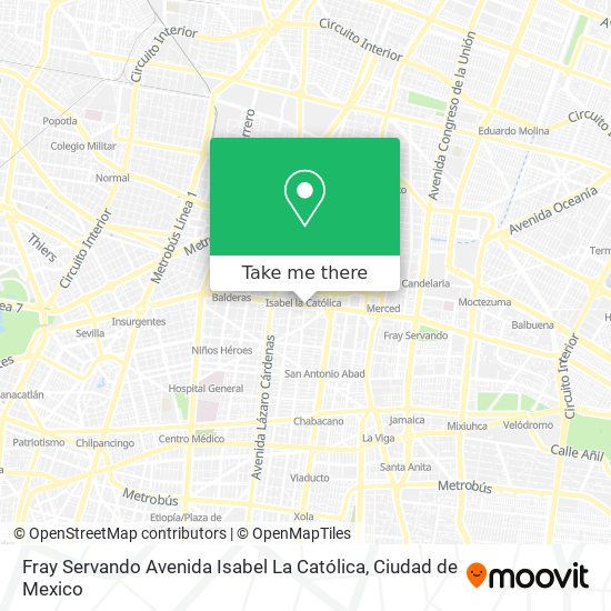 Fray Servando Avenida Isabel La Católica map