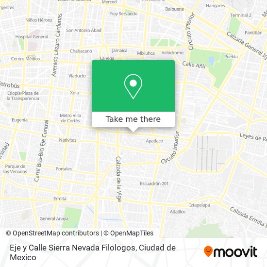 Mapa de Eje y Calle Sierra Nevada Filologos
