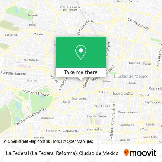 La Federal (La Federal Reforma) map