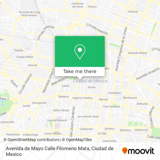 Mapa de Avenida de Mayo Calle Filomeno Mata