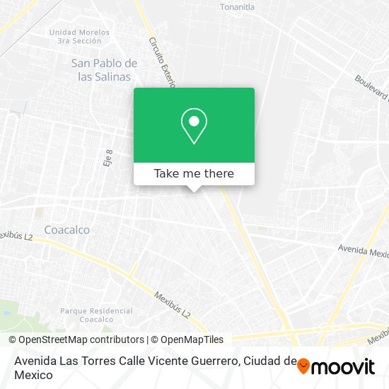 Avenida Las Torres Calle Vicente Guerrero map