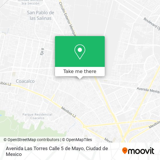 Mapa de Avenida Las Torres Calle 5 de Mayo