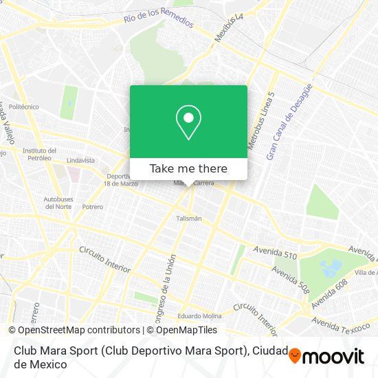 How to get to Club Mara Sport in Gustavo A. Madero by Bus or Metro?