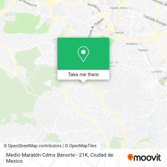 Mapa de Medio Maratón Cdmx Banorte - 21K