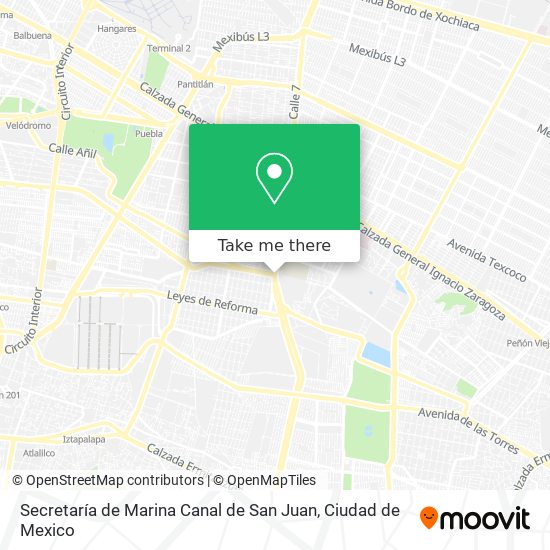Secretaría de Marina Canal de San Juan map