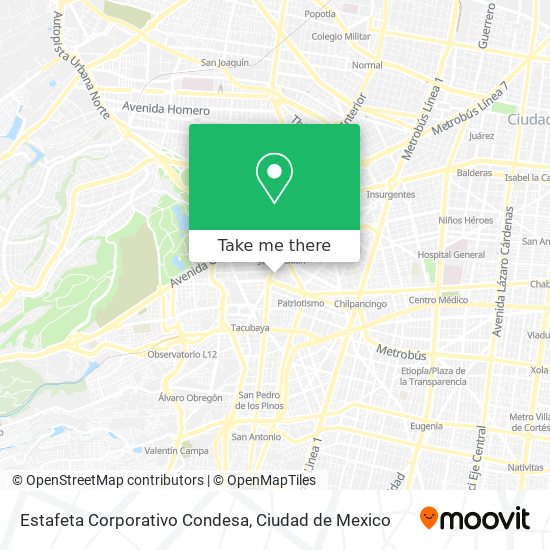 Estafeta Corporativo Condesa map