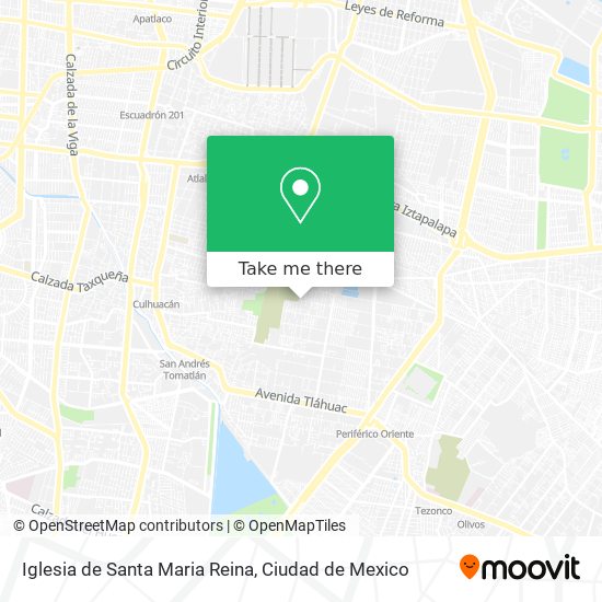 How to get to Iglesia de Santa Maria Reina in Iztapalapa by Bus or Metro?