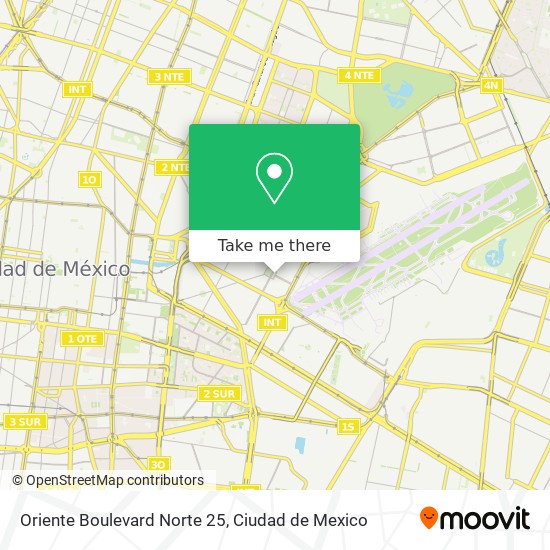 Oriente Boulevard Norte 25 map