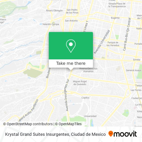 Mapa de Krystal Grand Suites Insurgentes